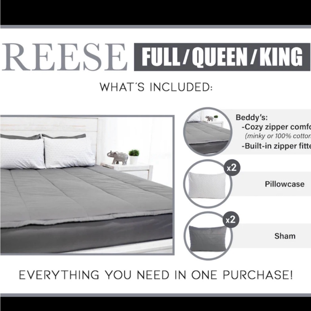 Beddy’s Queen size minky “Reese”